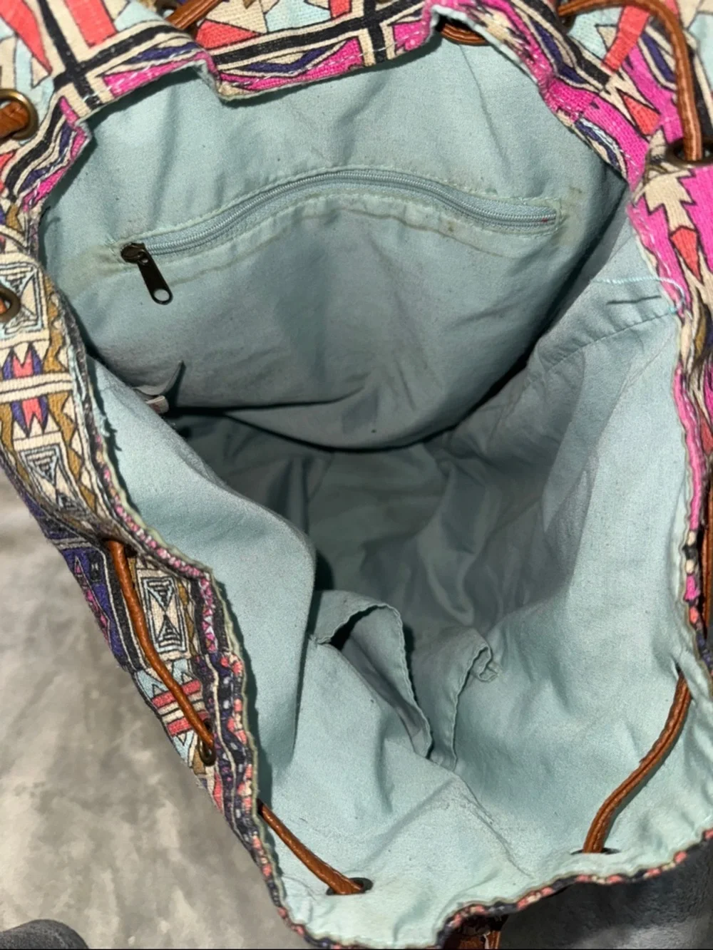 Mossimo Supply Co. Canvas Backpack with Pink Multi Aztec Print